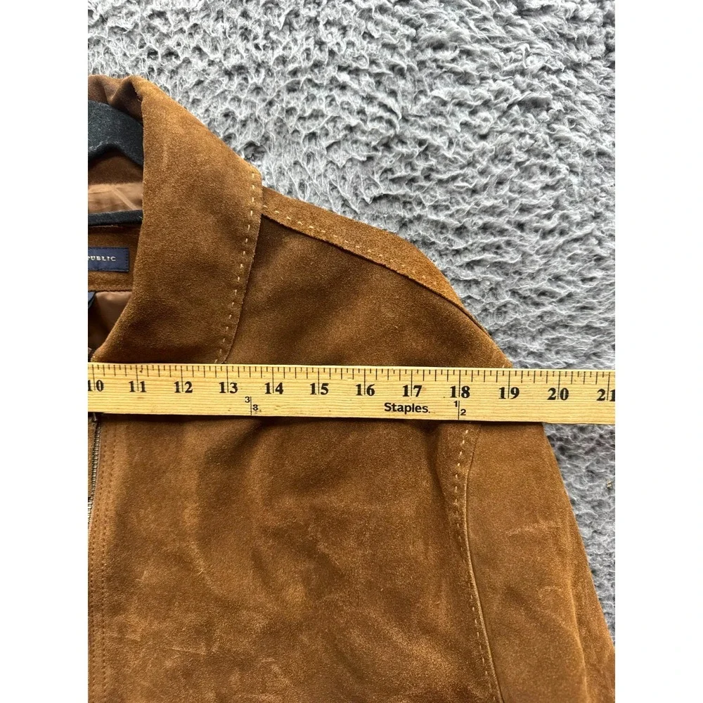 Vintage Banana Republic Genuine Suede Leather Full-Zip Jacket Brown Mens Size L